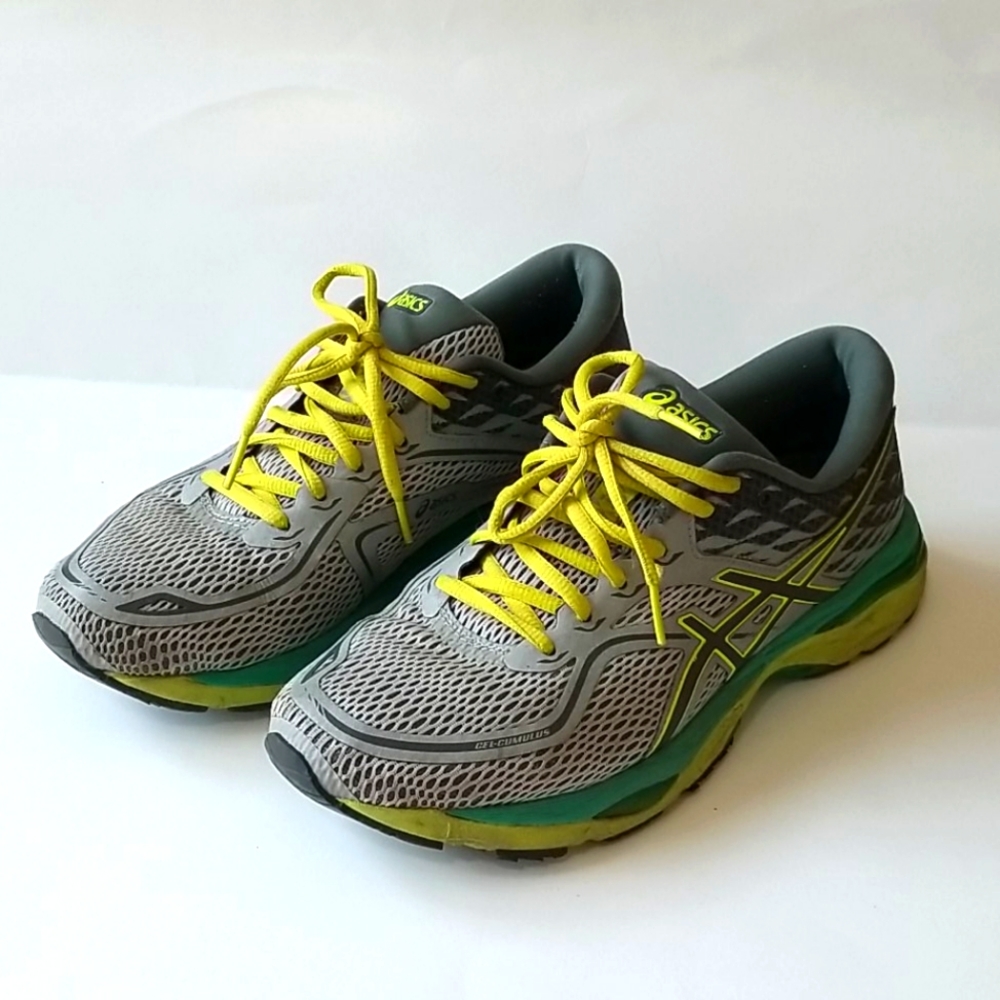 ASICS Gel Cumulus Grey & Green Runners Size 9
